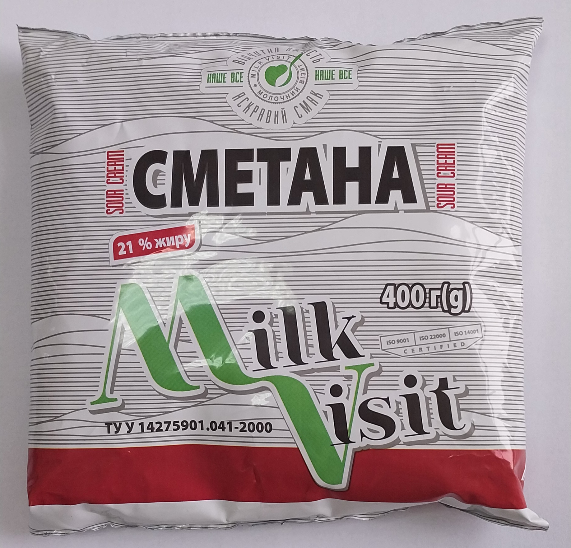 Сметана 21% 400 г МОЛОЧНИЙ ВІЗИТ Milk Visit